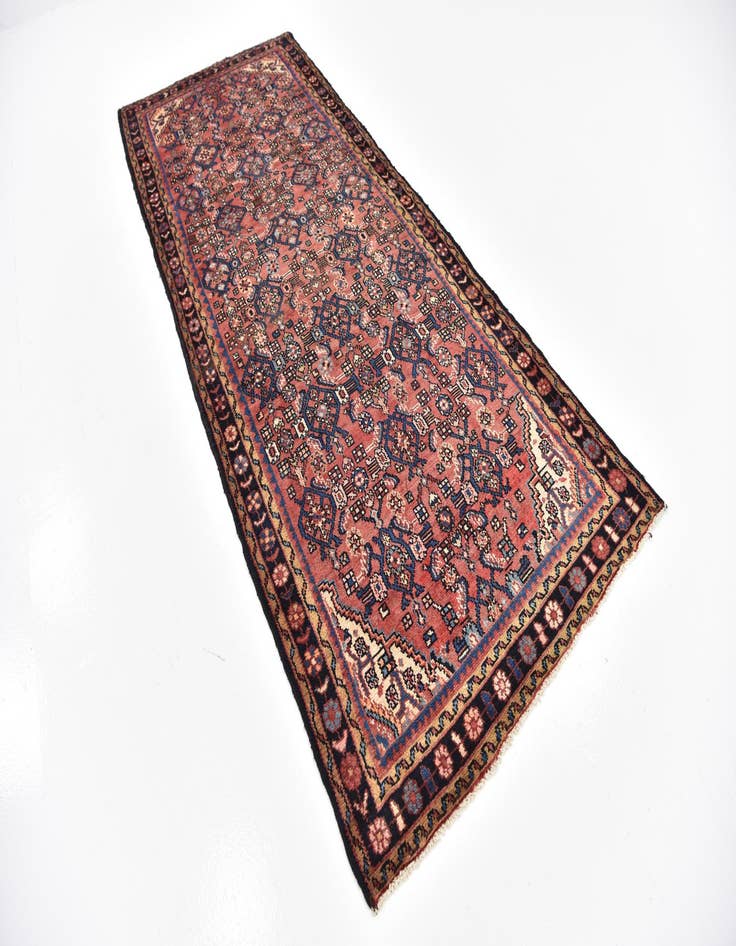 Detail image of  3' 10 x 9' 9  Hand Knotted Hossainabad Persian Wool Runner Rug