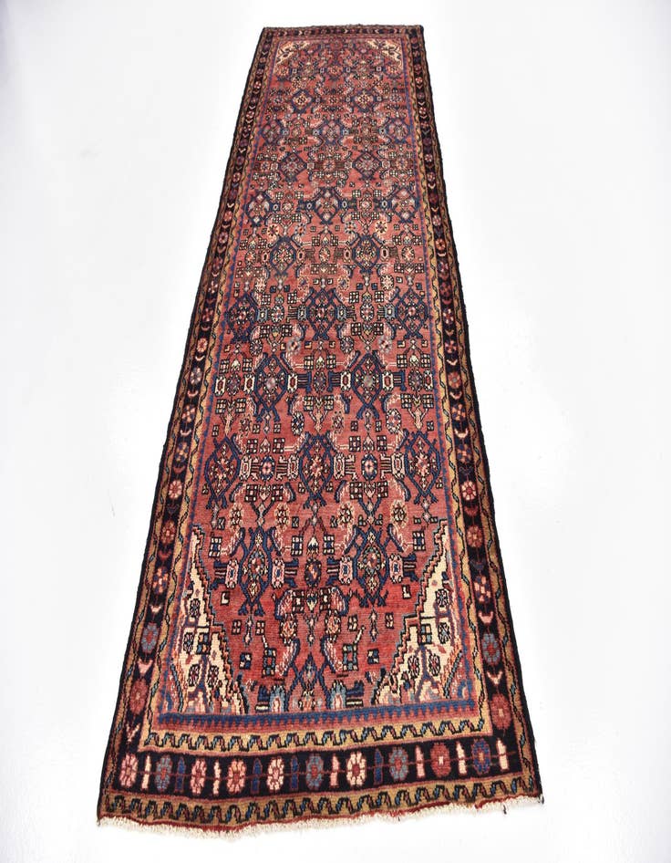 Detail image of  3' 10 x 9' 9  Hand Knotted Hossainabad Persian Wool Runner Rug