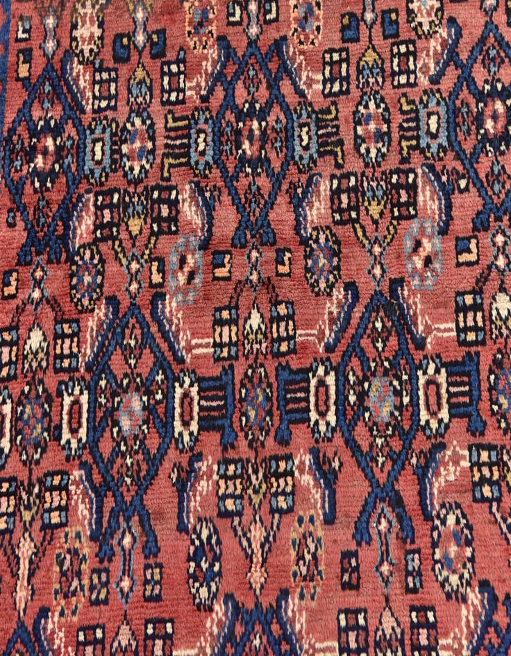 Detail image of  3' 10 x 9' 9  Hand Knotted Hossainabad Persian Wool Runner Rug