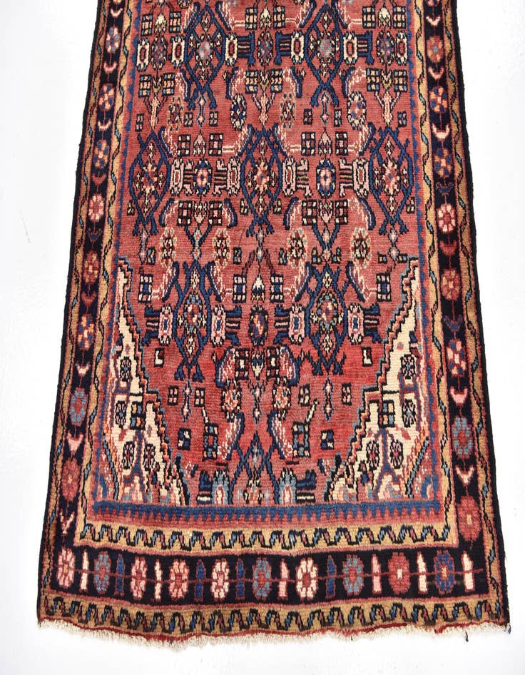 Detail image of  3' 10 x 9' 9  Hand Knotted Hossainabad Persian Wool Runner Rug