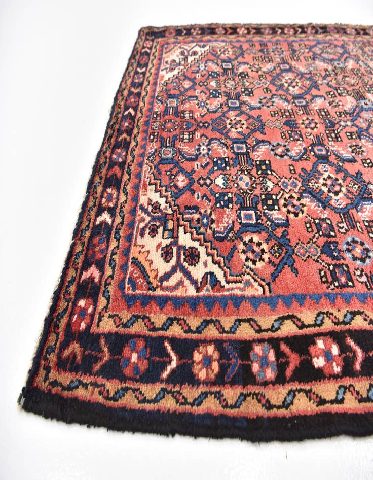Detail image of  3' 10 x 9' 9  Hand Knotted Hossainabad Persian Wool Runner Rug