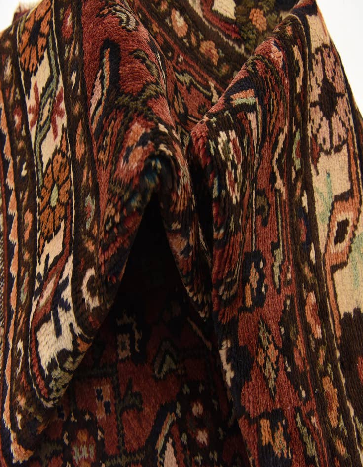 Detail image of  4' x 9' 10  Hand Knotted Hossainabad Persian Wool Runner Rug