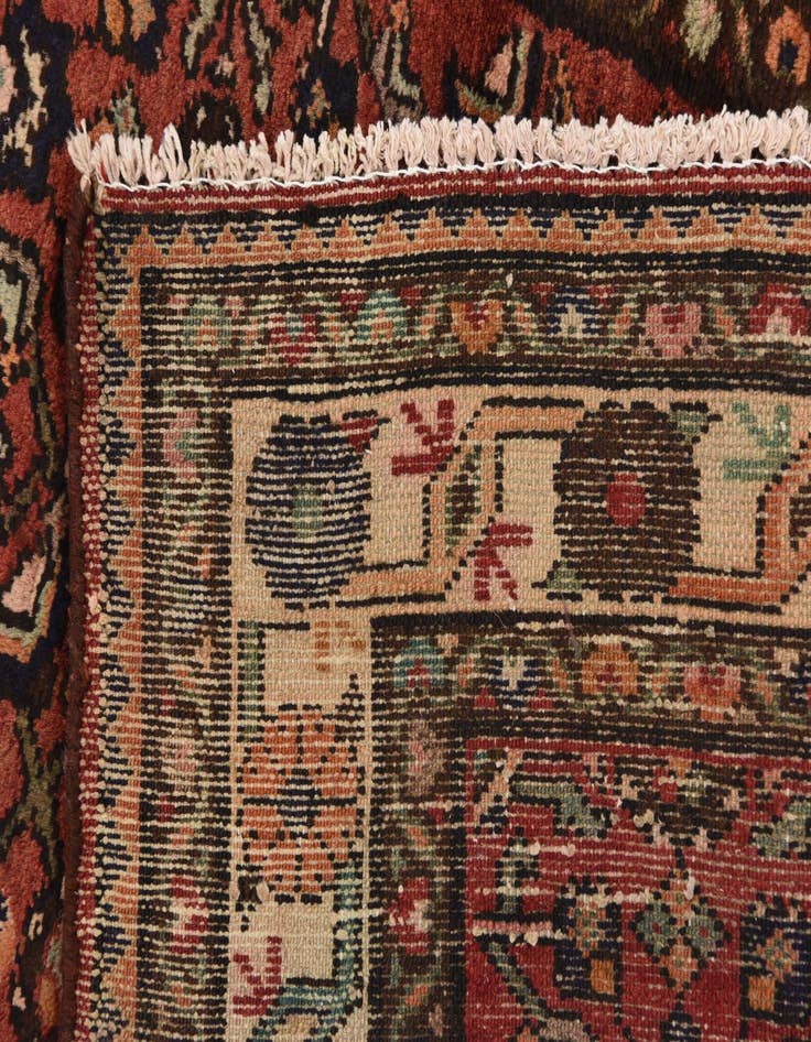 Detail image of  4' x 9' 10  Hand Knotted Hossainabad Persian Wool Runner Rug