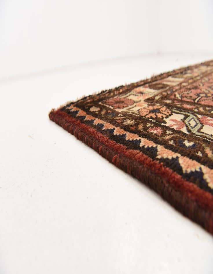 Detail image of  4' x 9' 10  Hand Knotted Hossainabad Persian Wool Runner Rug