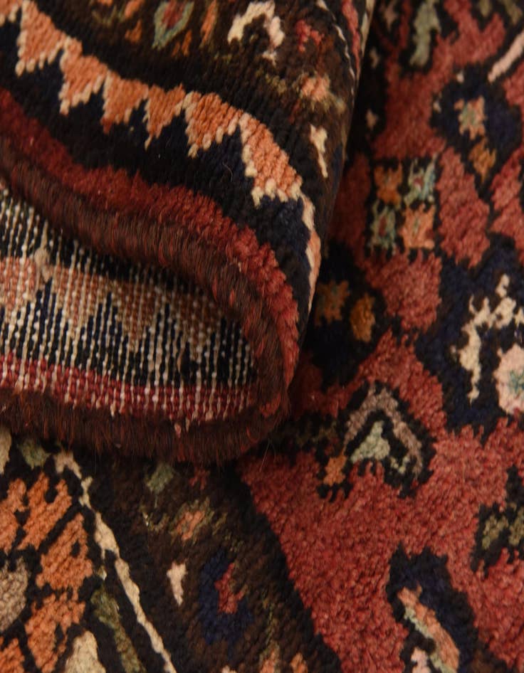 Detail image of  4' x 9' 10  Hand Knotted Hossainabad Persian Wool Runner Rug