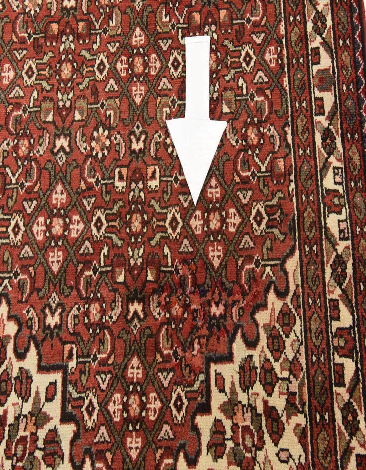 Detail image of  3' 7 x 10' 7  Hand Knotted Hossainabad Persian Wool Runner Rug