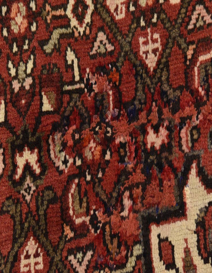 Detail image of  3' 7 x 10' 7  Hand Knotted Hossainabad Persian Wool Runner Rug