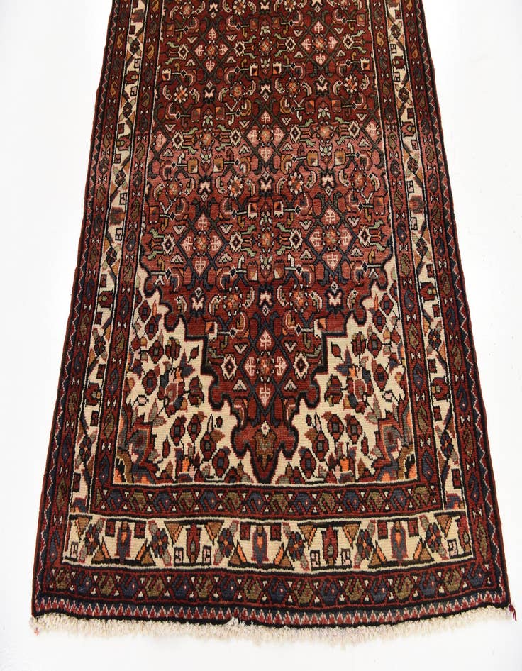 Detail image of  3' 7 x 10' 7  Hand Knotted Hossainabad Persian Wool Runner Rug