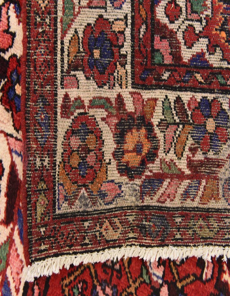 Detail image of  4' x 9' 6  Hand Knotted Hossainabad Persian Wool Runner Rug