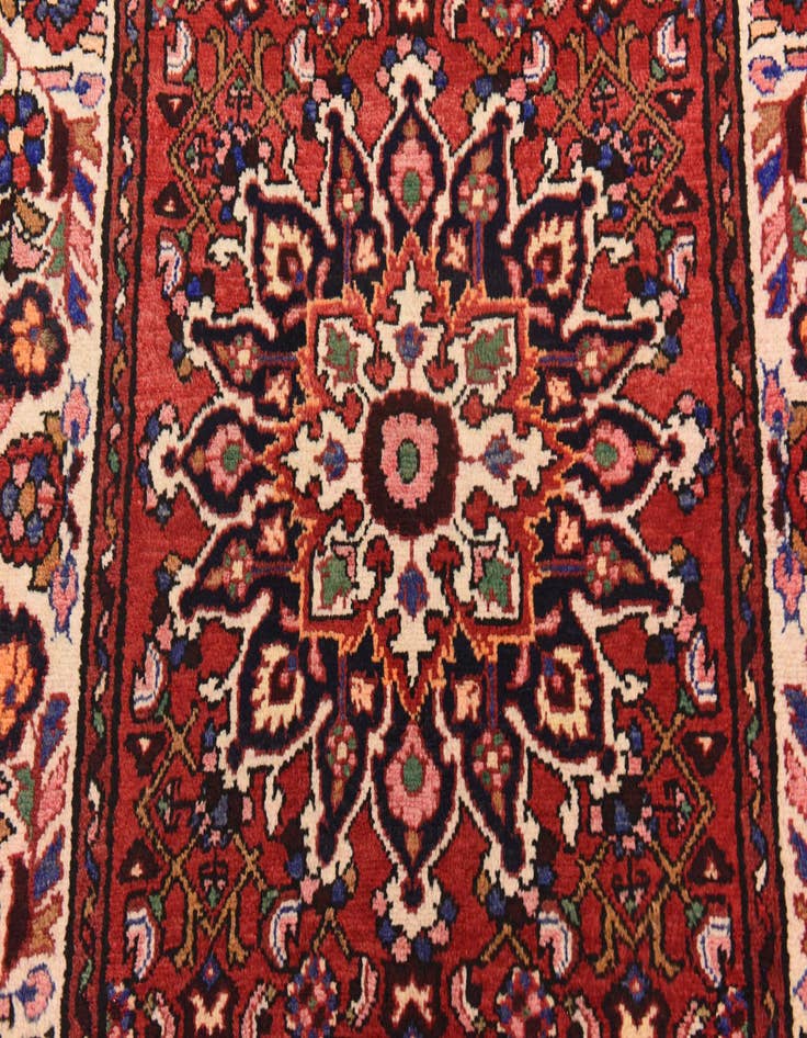Detail image of  4' x 9' 6  Hand Knotted Hossainabad Persian Wool Runner Rug
