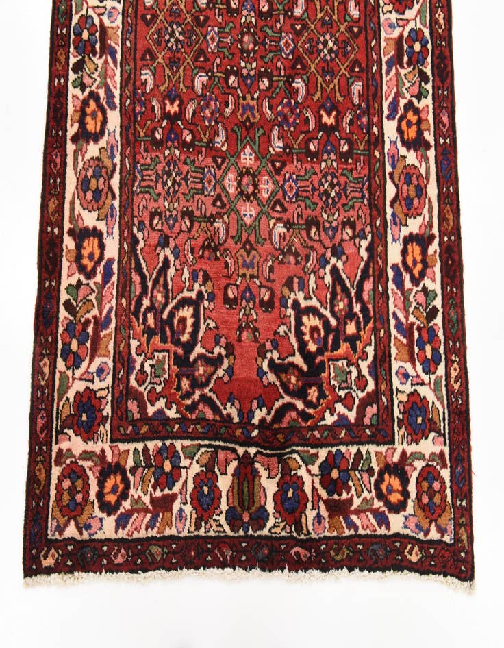 Detail image of  4' x 9' 6  Hand Knotted Hossainabad Persian Wool Runner Rug