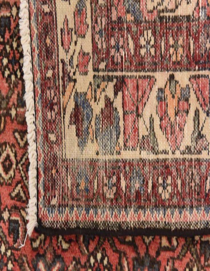 Detail image of  3' 10 x 10'  Hand Knotted Hossainabad Persian Wool Runner Rug