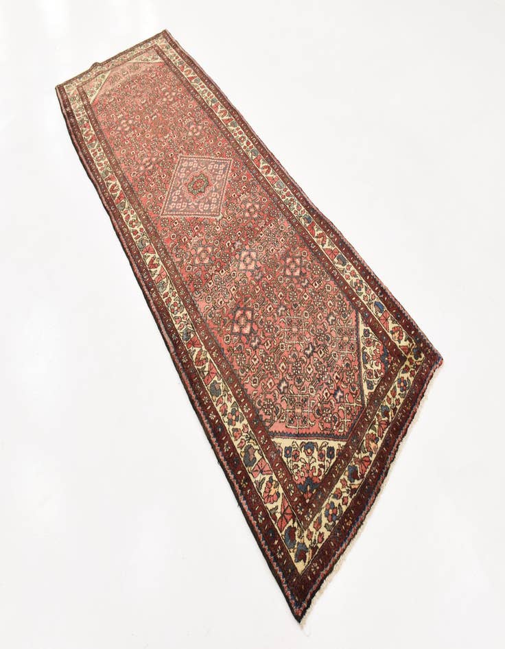 Detail image of  3' 10 x 10'  Hand Knotted Hossainabad Persian Wool Runner Rug