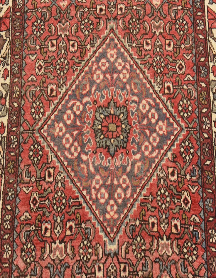 Detail image of  3' 10 x 10'  Hand Knotted Hossainabad Persian Wool Runner Rug