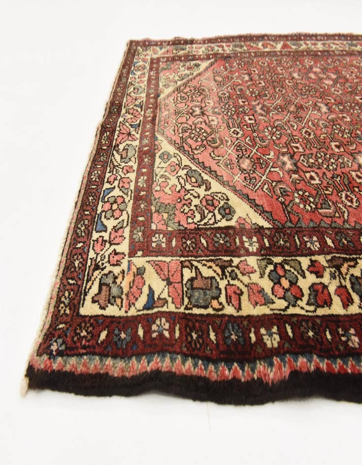 Detail image of  3' 10 x 10'  Hand Knotted Hossainabad Persian Wool Runner Rug