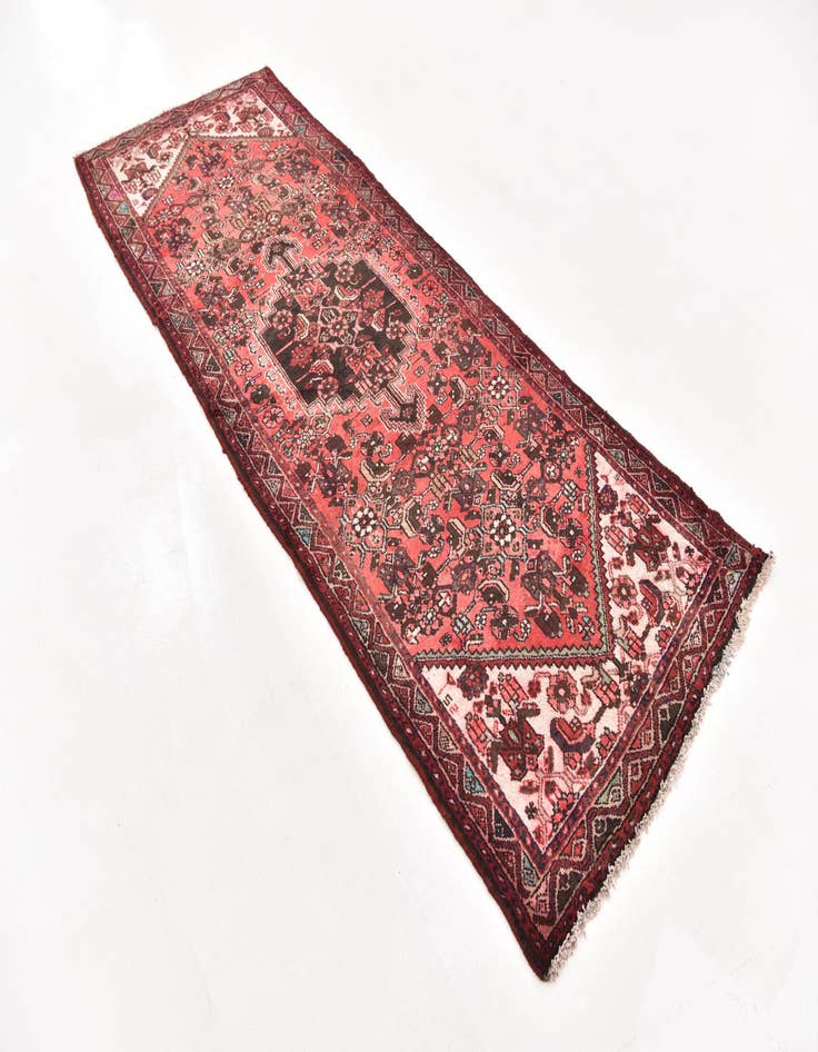 Detail image of  3' 6 x 9' 9  Hand Knotted Hossainabad Persian Wool Runner Rug