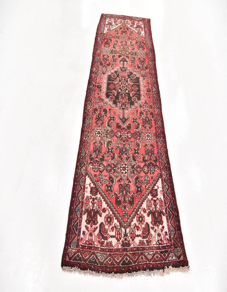 Detail image of  3' 6 x 9' 9  Hand Knotted Hossainabad Persian Wool Runner Rug