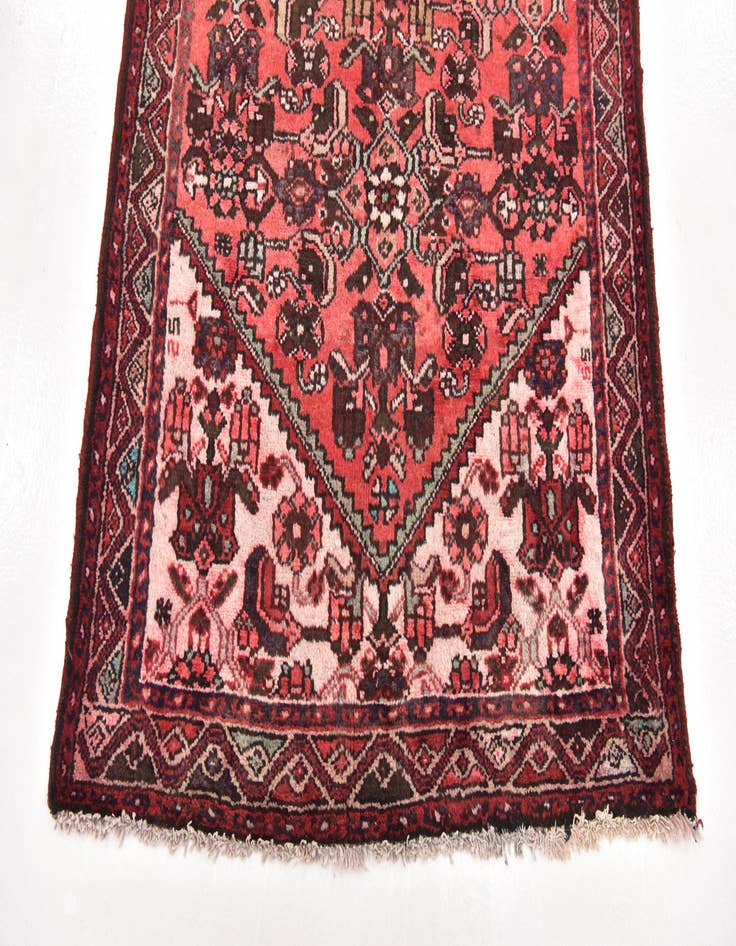 Detail image of  3' 6 x 9' 9  Hand Knotted Hossainabad Persian Wool Runner Rug