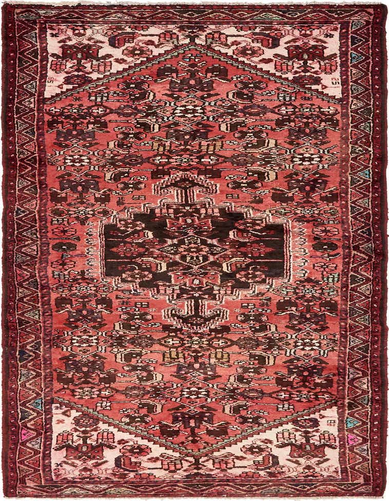A 10 Ft red tribal runner rug with a dark central medallion and intricate Persian patterns, ideal for a hallway.