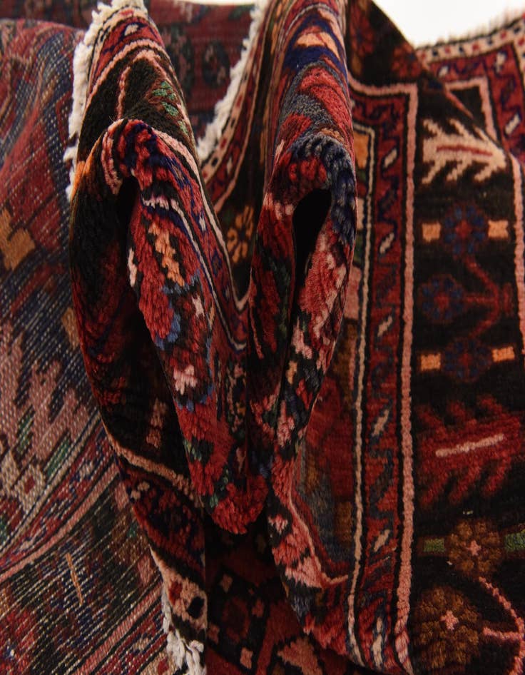 Detail image of  3' 9 x 9' 10  Hand Knotted Hossainabad Persian Wool Runner Rug