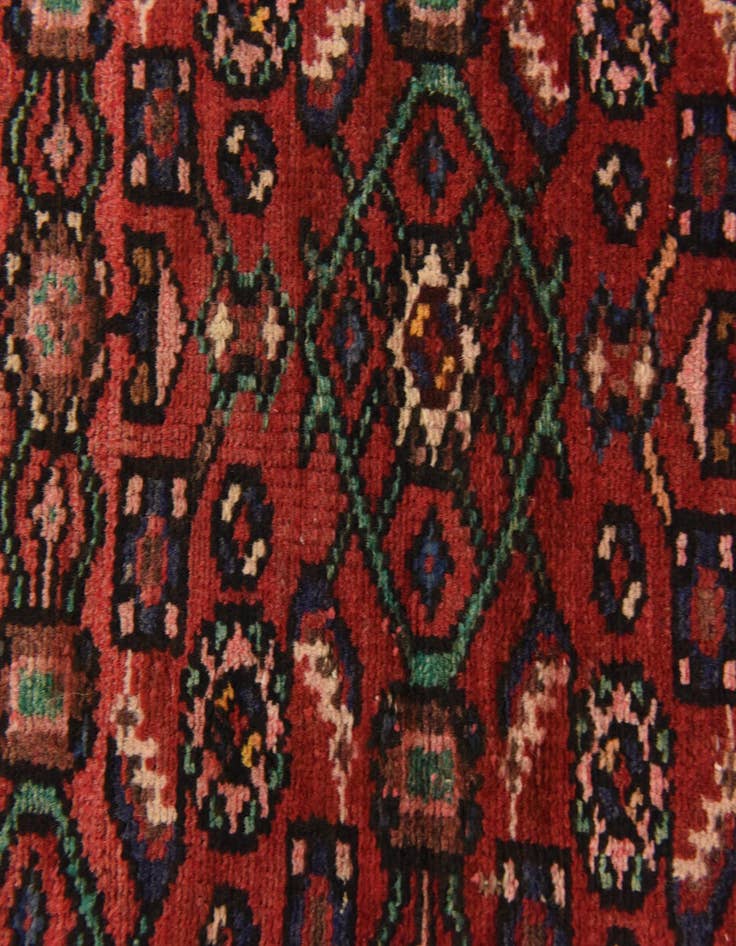 Detail image of  3' 9 x 9' 10  Hand Knotted Hossainabad Persian Wool Runner Rug