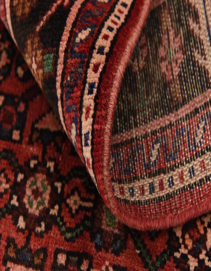 Detail image of  3' 9 x 9' 10  Hand Knotted Hossainabad Persian Wool Runner Rug