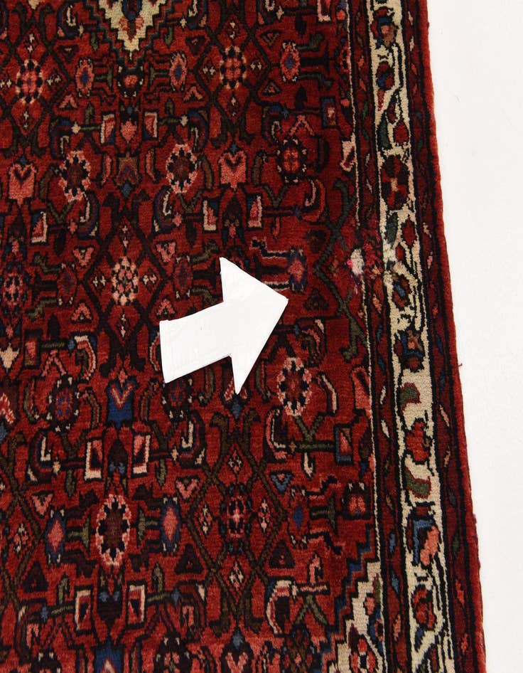 Detail image of  3' 10 x 10' 2  Hand Knotted Hossainabad Persian Wool Runner Rug