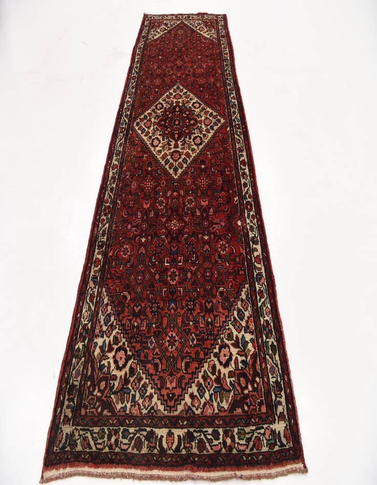 Detail image of  3' 10 x 10' 2  Hand Knotted Hossainabad Persian Wool Runner Rug