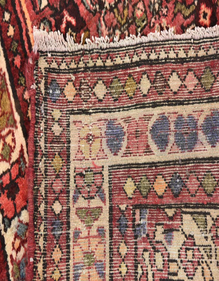 Detail image of  3' 8 x 9' 10  Hand Knotted Hossainabad Persian Wool Runner Rug