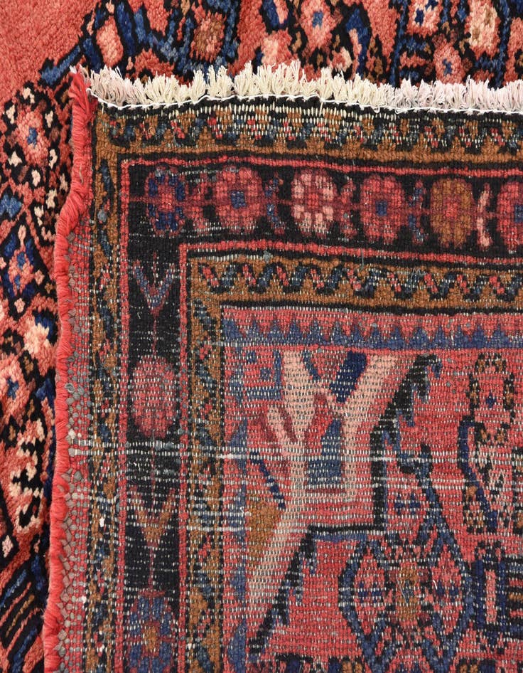 Detail image of  3' 10 x 10'  Hand Knotted Hossainabad Persian Wool Runner Rug