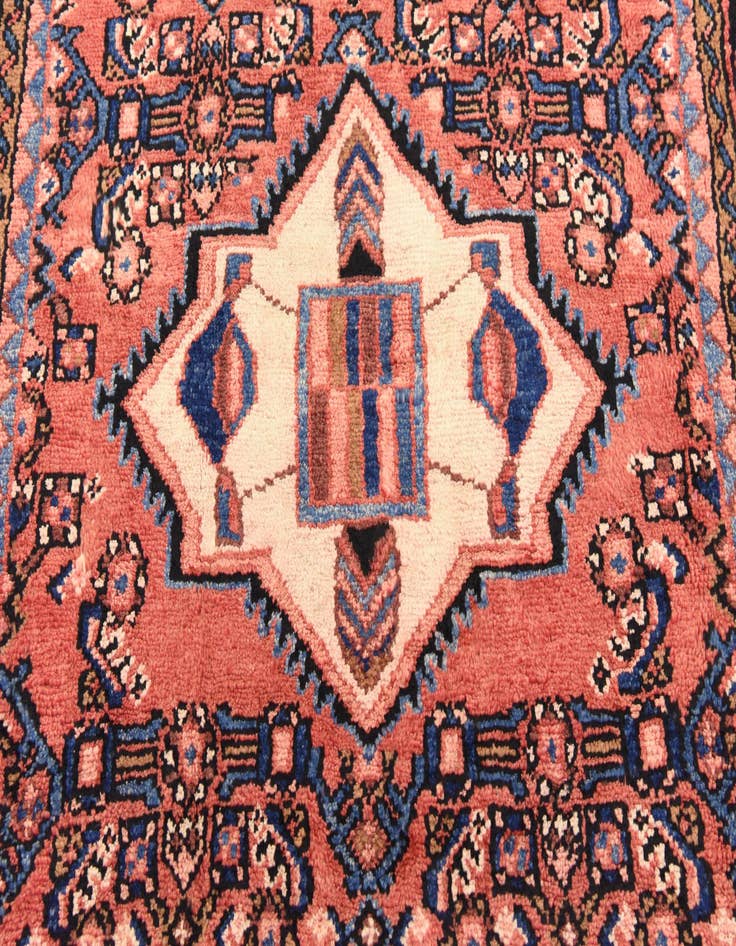 Detail image of  3' 10 x 10'  Hand Knotted Hossainabad Persian Wool Runner Rug