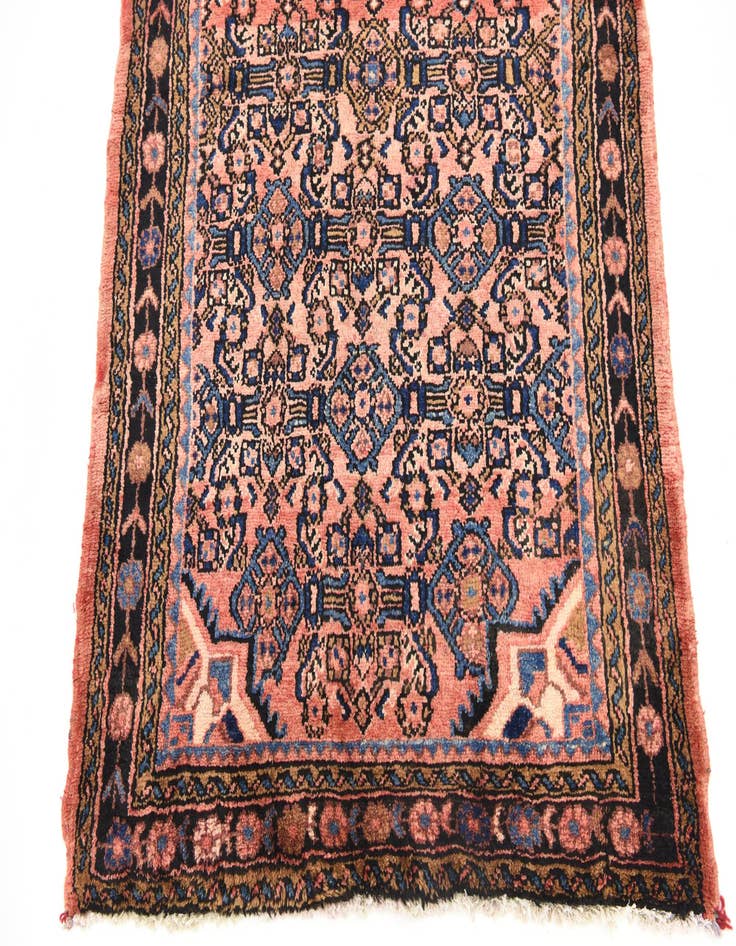 Detail image of  3' 10 x 10'  Hand Knotted Hossainabad Persian Wool Runner Rug