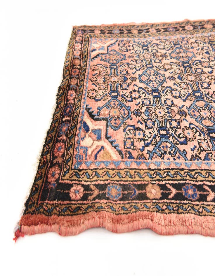 Detail image of  3' 10 x 10'  Hand Knotted Hossainabad Persian Wool Runner Rug