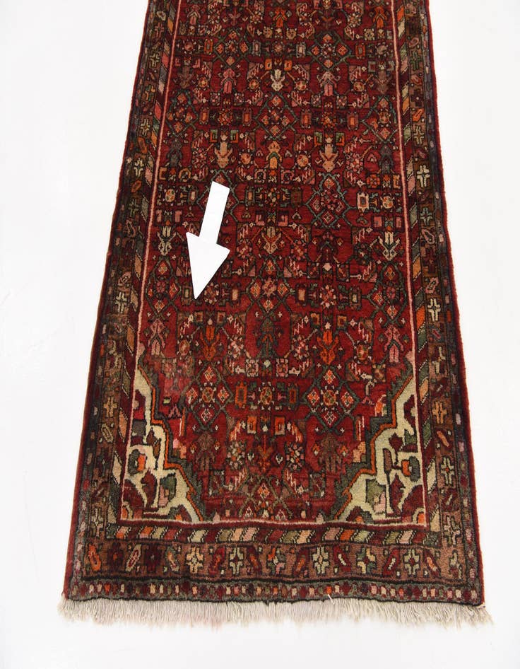 Detail image of  3' 7 x 10' 5  Hand Knotted Hossainabad Persian Wool Runner Rug