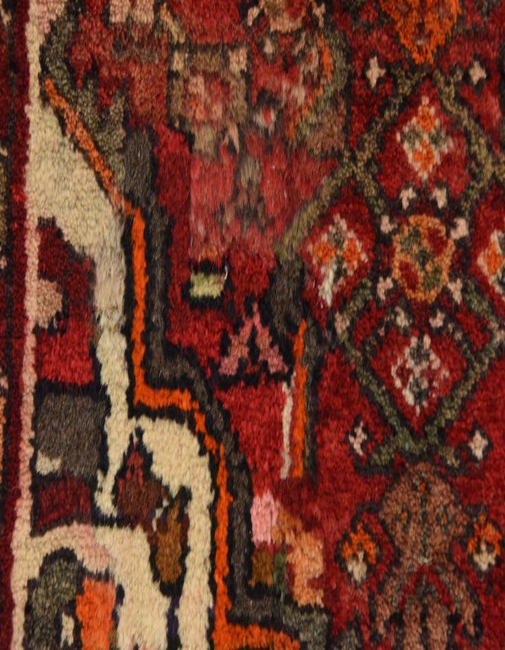 Detail image of  3' 7 x 10' 5  Hand Knotted Hossainabad Persian Wool Runner Rug
