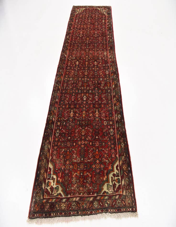 Detail image of  3' 7 x 10' 5  Hand Knotted Hossainabad Persian Wool Runner Rug