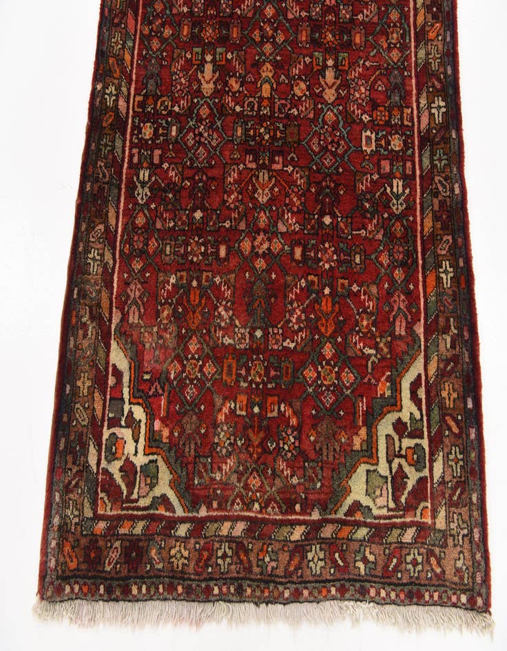 Detail image of  3' 7 x 10' 5  Hand Knotted Hossainabad Persian Wool Runner Rug