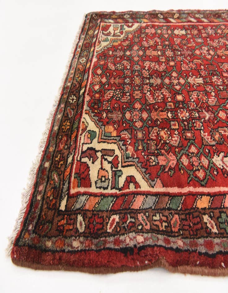 Detail image of  3' 7 x 10' 5  Hand Knotted Hossainabad Persian Wool Runner Rug