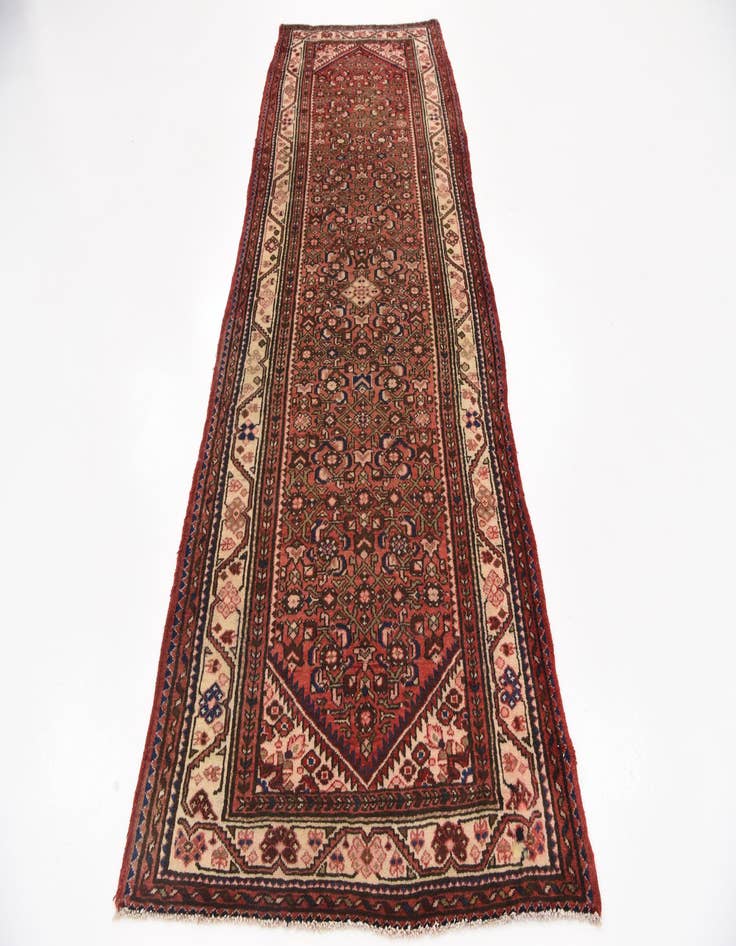 Detail image of  3' 10 x 10' 3  Hand Knotted Hossainabad Persian Wool Runner Rug