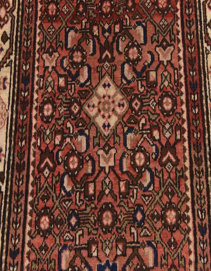 Detail image of  3' 10 x 10' 3  Hand Knotted Hossainabad Persian Wool Runner Rug