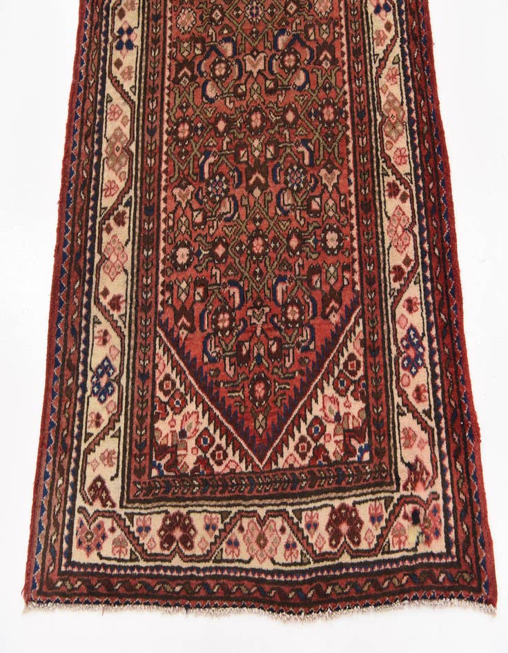 Detail image of  3' 10 x 10' 3  Hand Knotted Hossainabad Persian Wool Runner Rug