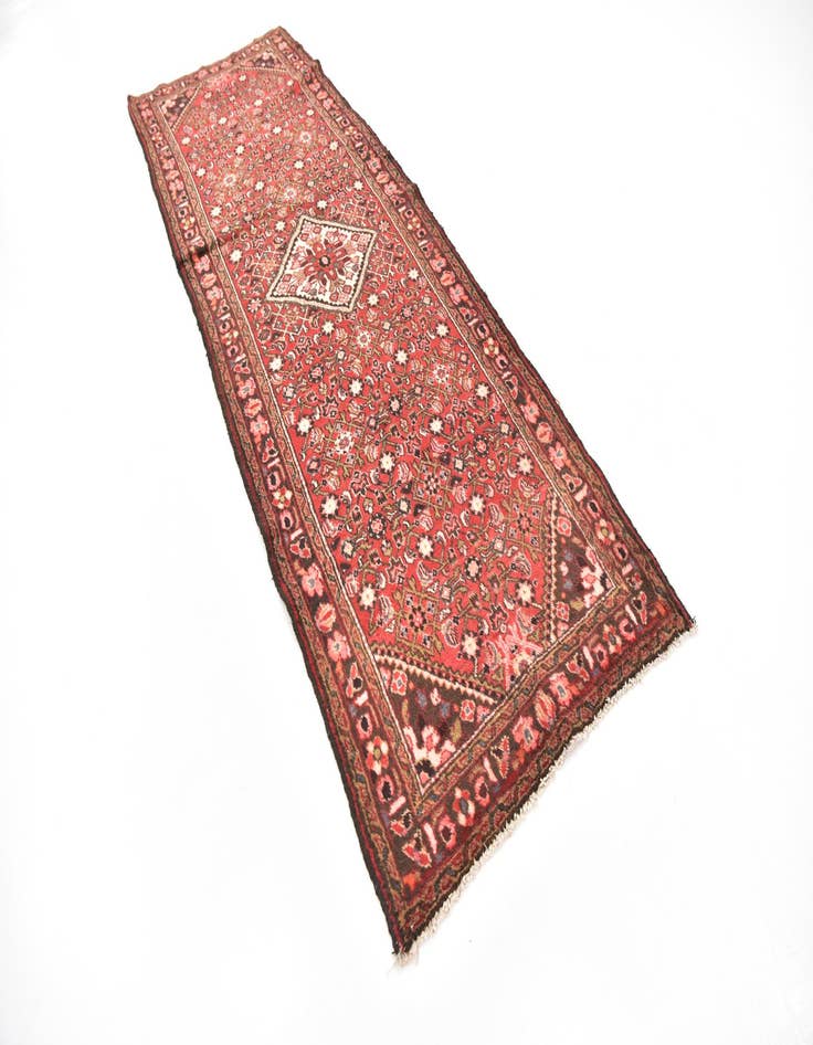 Detail image of  3' 6 x 10' 4  Hand Knotted Hossainabad Persian Wool Runner Rug