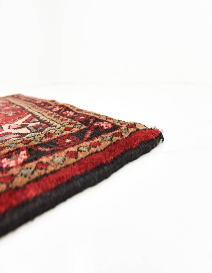 Detail image of 3' 9 x 9' 9 Hand Knotted Hossainabad Persian Wool Runner Rug