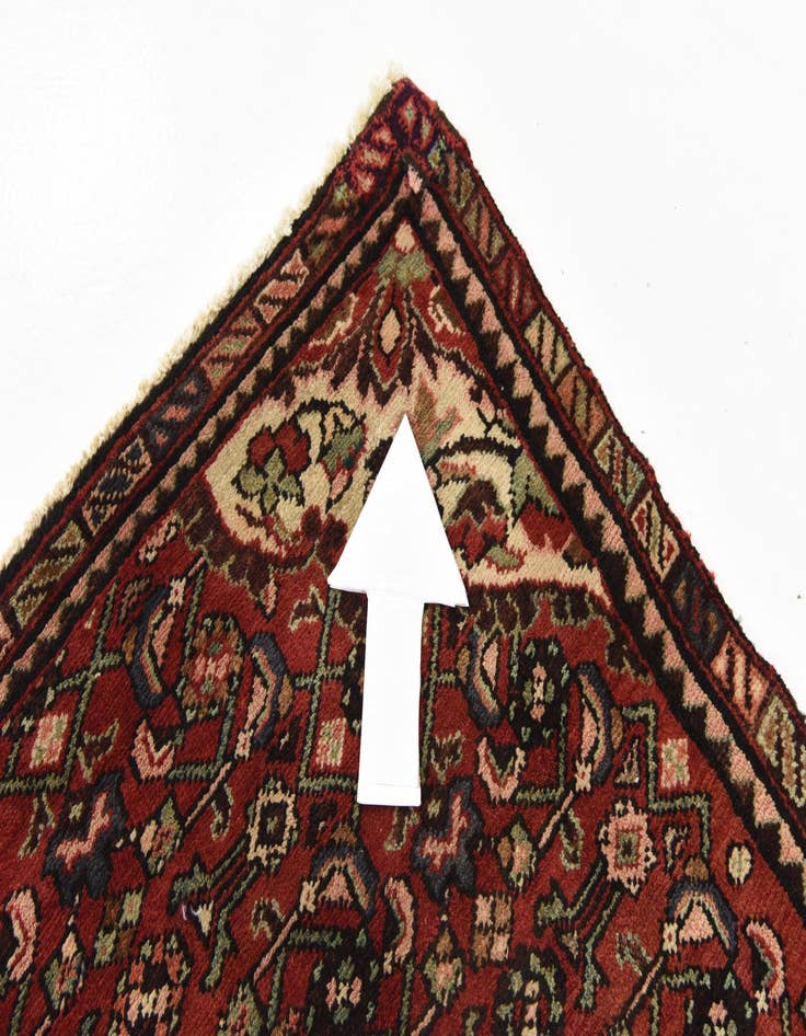 Detail image of  3' 11 x 10' 1  Hand Knotted Hossainabad Persian Wool Runner Rug