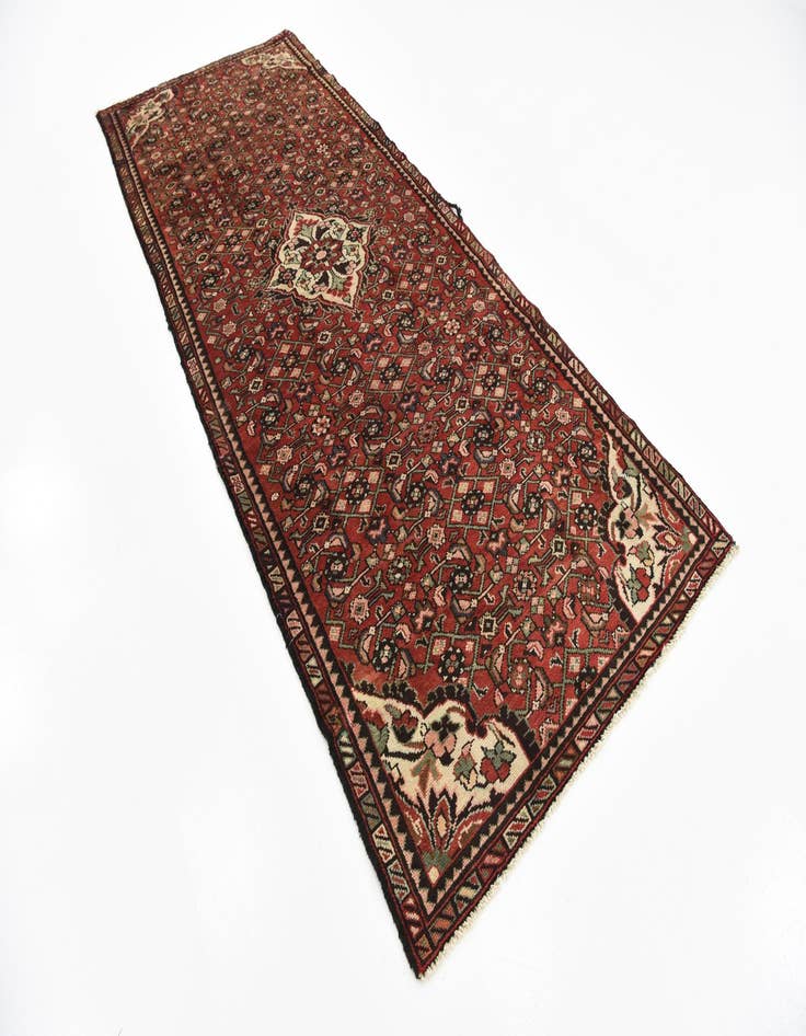 Detail image of  3' 11 x 10' 1  Hand Knotted Hossainabad Persian Wool Runner Rug