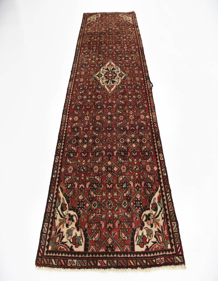 Detail image of  3' 11 x 10' 1  Hand Knotted Hossainabad Persian Wool Runner Rug