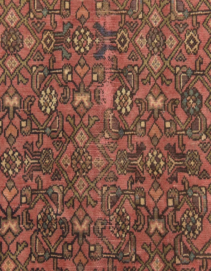 Detail image of  4' 5 x 10' 10  Hand Knotted Hossainabad Persian Wool Runner Rug