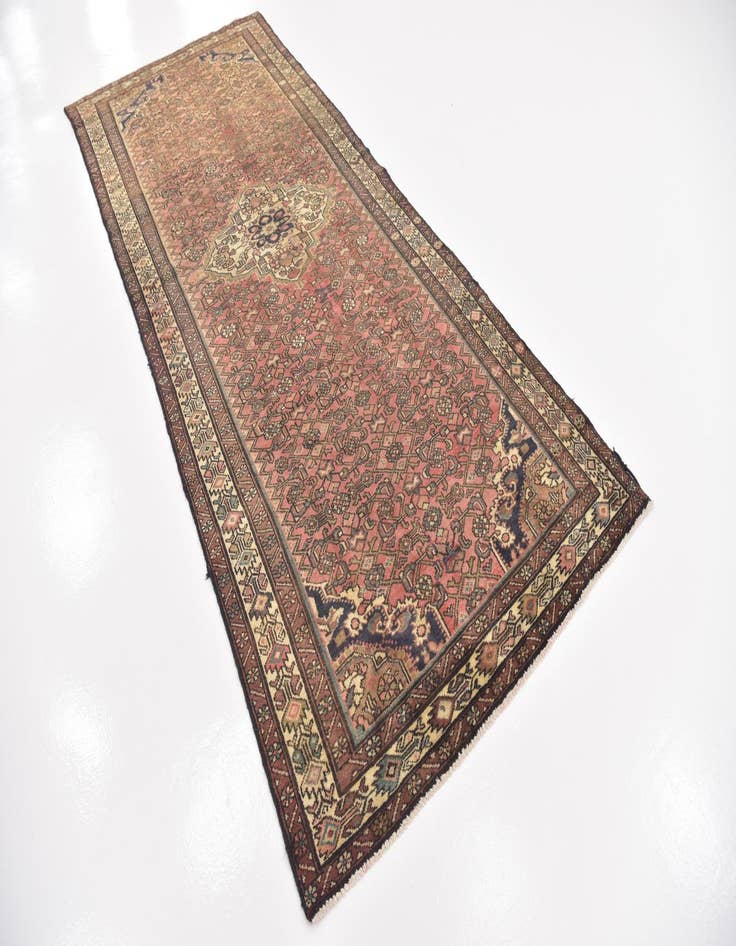 Detail image of  4' 5 x 10' 10  Hand Knotted Hossainabad Persian Wool Runner Rug