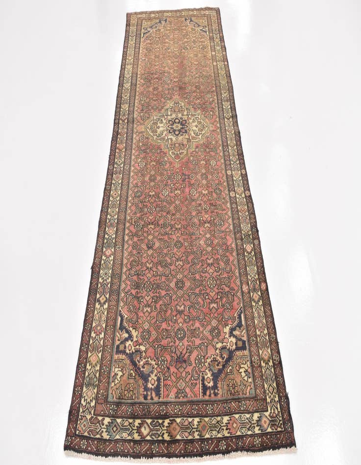 Detail image of  4' 5 x 10' 10  Hand Knotted Hossainabad Persian Wool Runner Rug