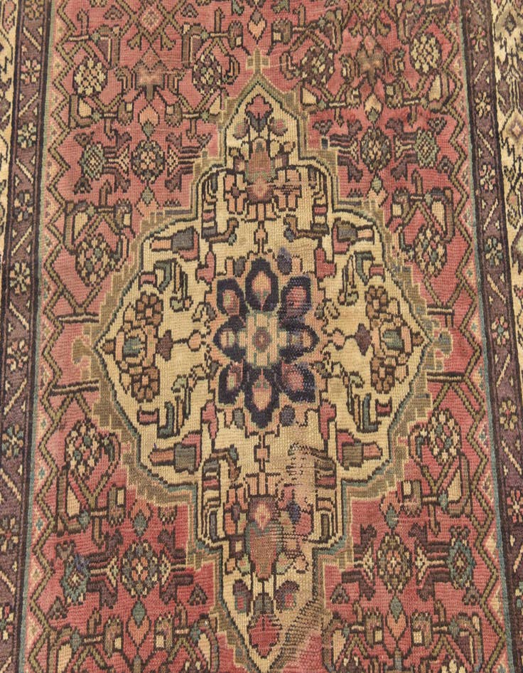 Detail image of  4' 5 x 10' 10  Hand Knotted Hossainabad Persian Wool Runner Rug